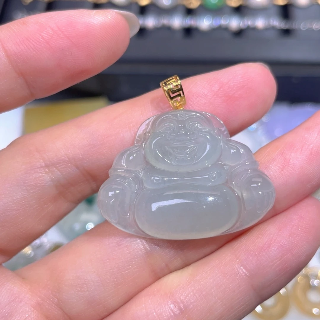 颈饰18K金镶嵌翡翠翡翠