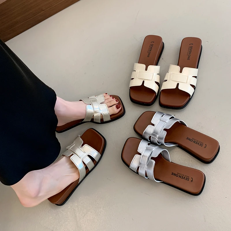 绝美厚底坡跟凉拖鞋女夏外穿2025新款配裙子高级感超火沙滩一字拖