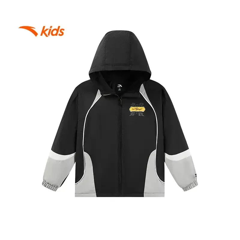 安踏儿童外套少年顽家男童潮流系列丝光绒舒适上衣352538604N-zb