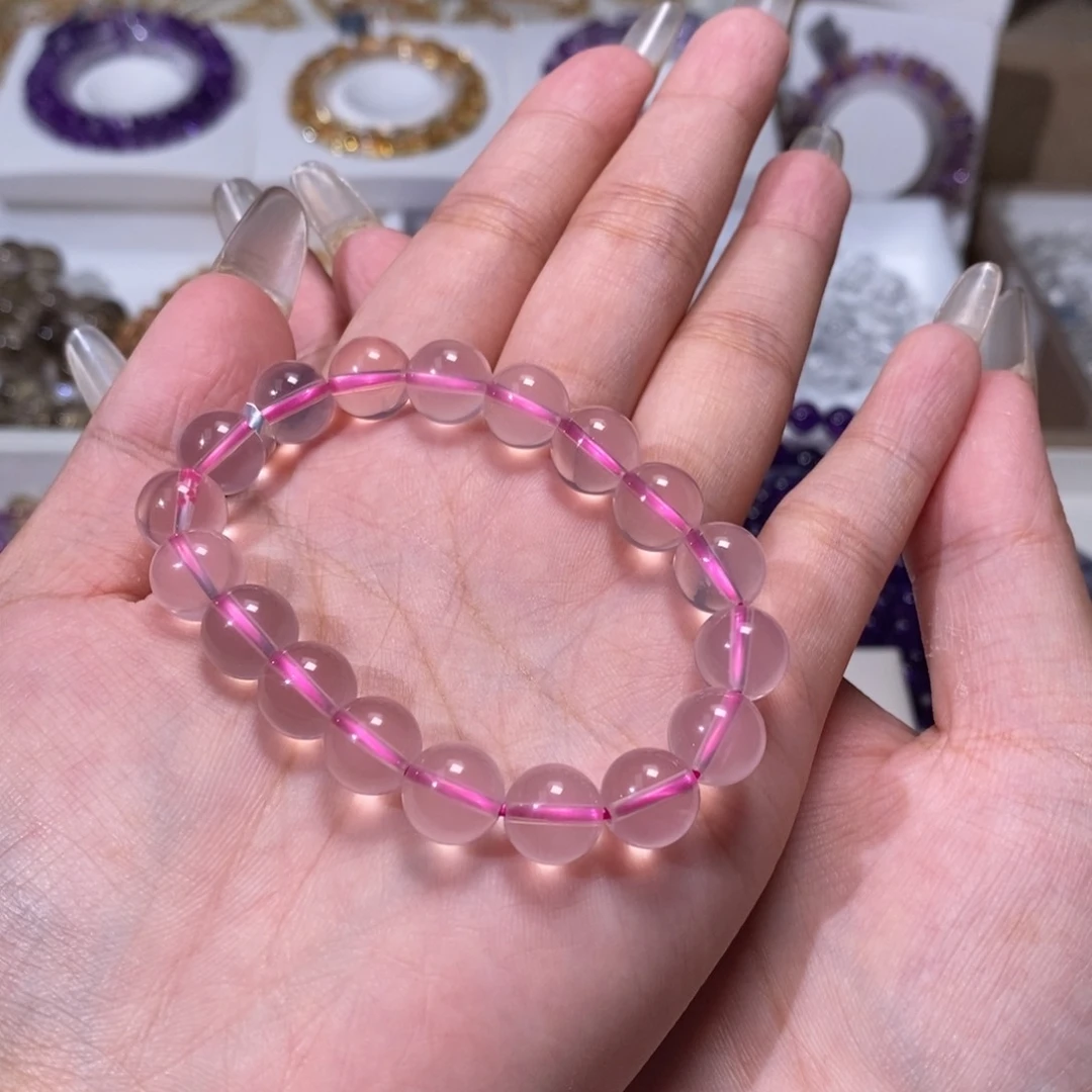 芙蓉石手链未镶嵌安**学莫粉10m