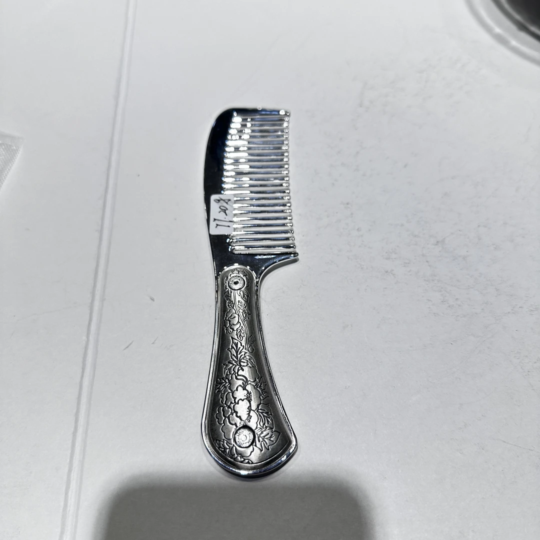 足银银制品 足银银制品 足银999复古长柄造型保健刮痧发梳送妈妈