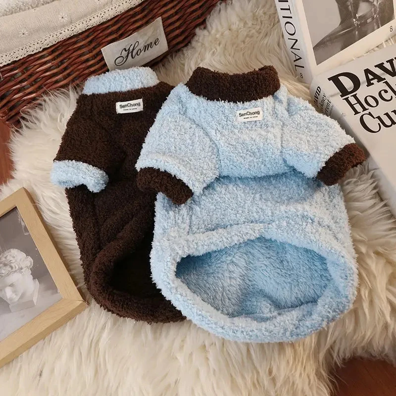 秋冬季新款中小型宠物衣服双面毛绒冬保暖棉衣约克夏猫咪小狗衣服