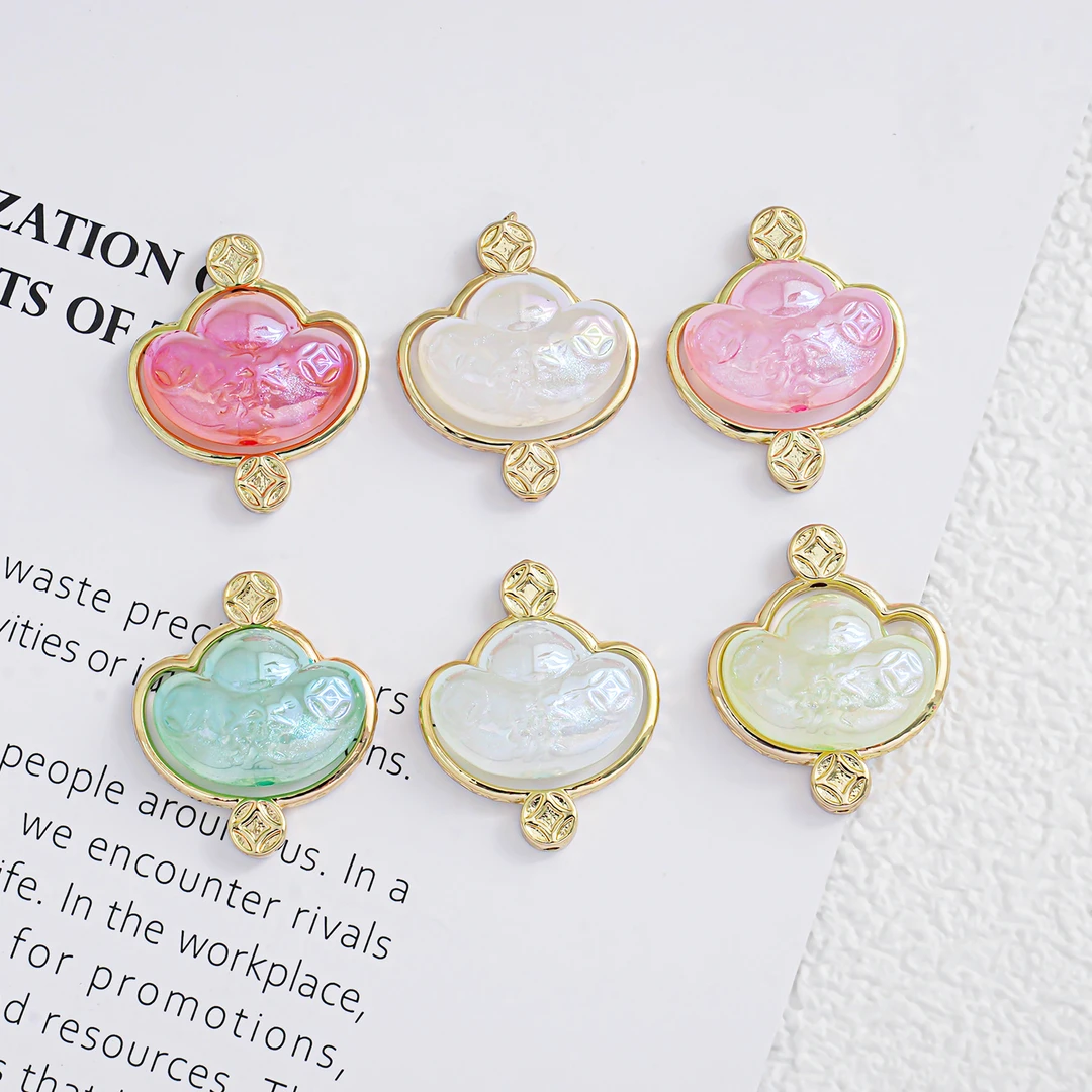 【饰界】冰美人發字元宝穿珠成品21*24.5MM HD2954+AG49