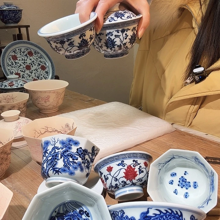 多****盖碗陶瓷德钰山房盖碗杯子