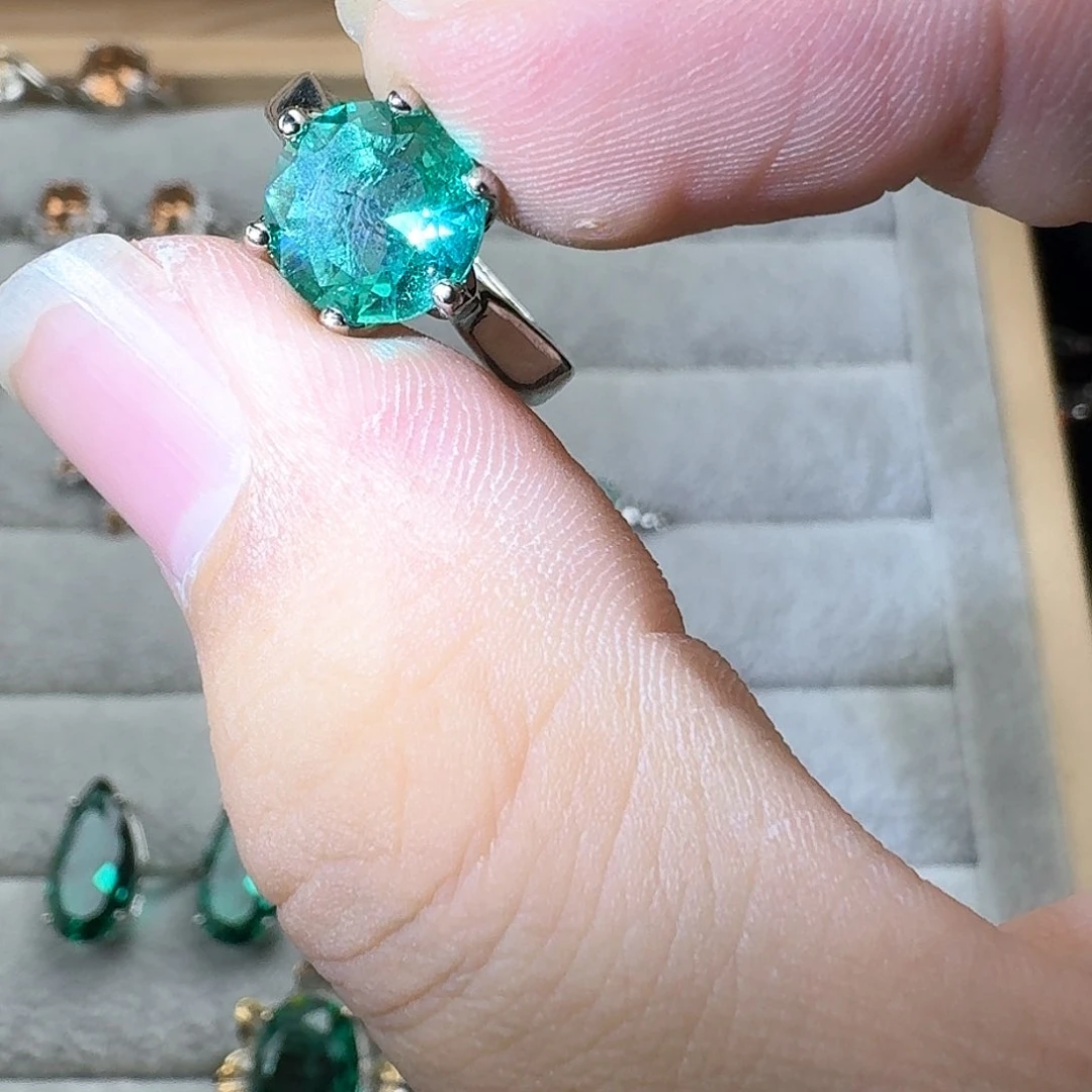 芙蓉石戒指银S925镶嵌