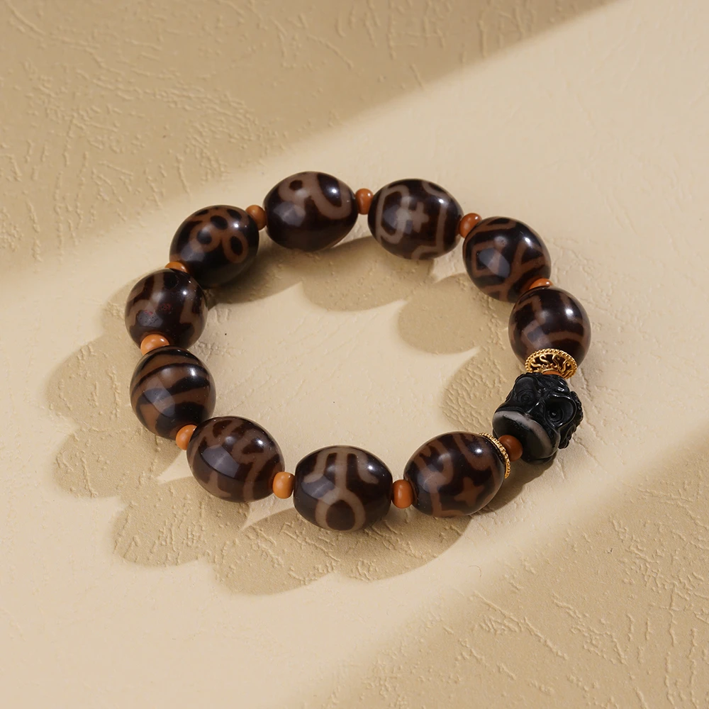 云丹拉姆丨QG多宝天珠达洛手串多样性发其一14*13