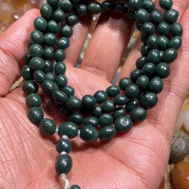 琉璃手工艺品108绿碧玉毛链