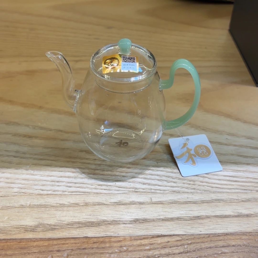 玻璃禾器灵雀壶浅玉