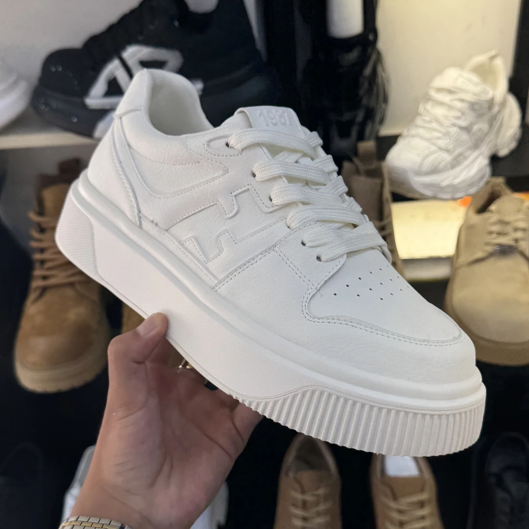 秋季薄款透气拼色低帮时尚休闲鞋男士鞋子百搭厚底