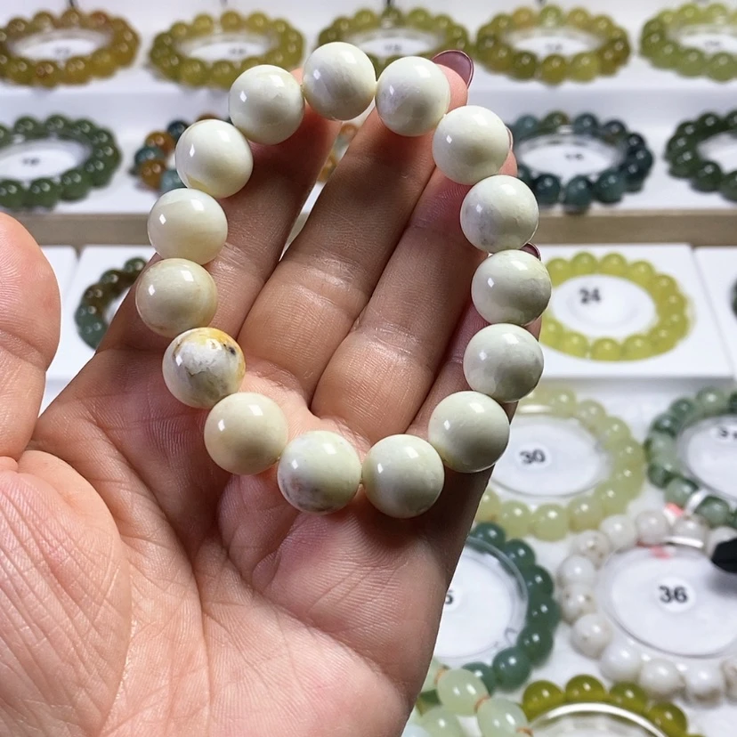 【闪购商品】未镶嵌蛇纹石玉手链卡14