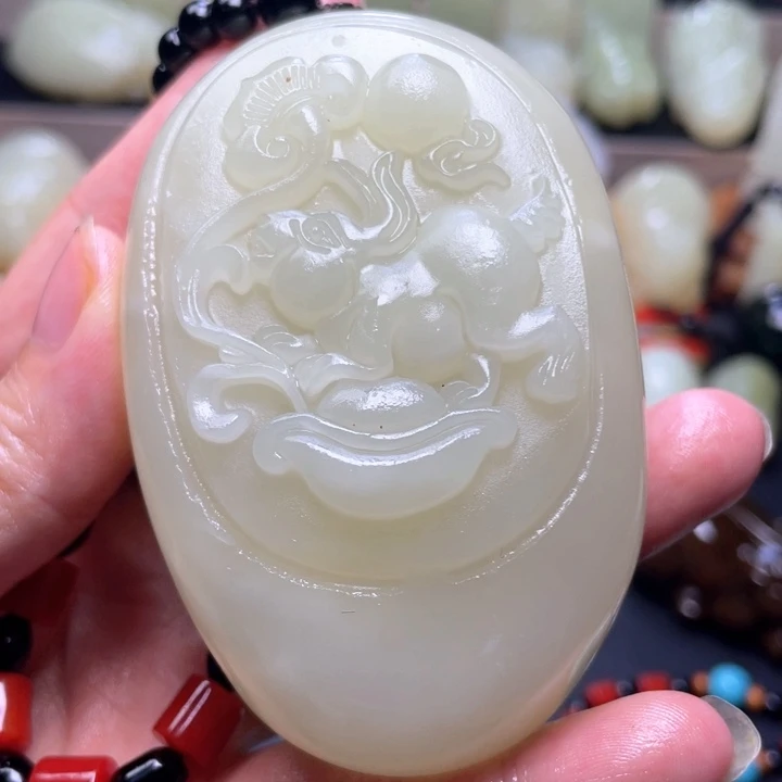 石材方解石手把件