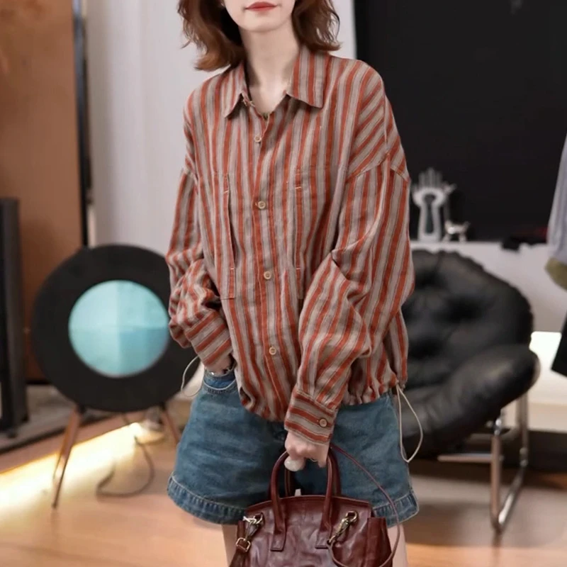 2025年早秋新款衬衫长袖时尚休闲百搭洋气上衣设计感小众衬衣女