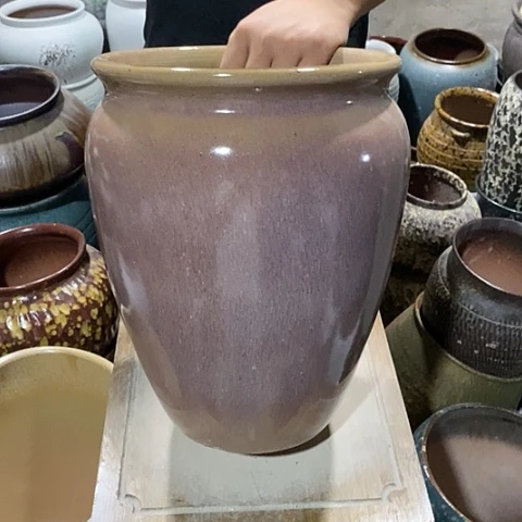 紫砂花盆口25高度34紫色8888