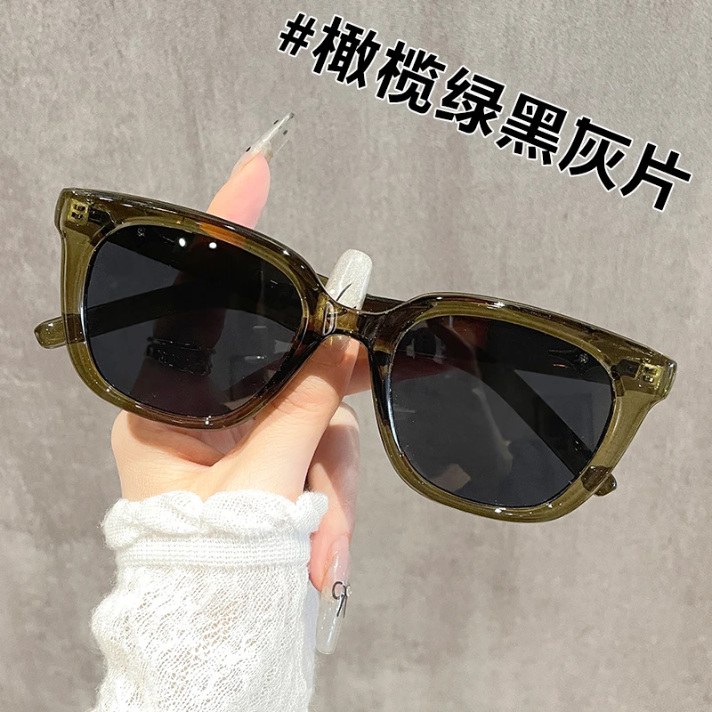 橄榄绿墨镜女ins风高级感素颜神器防紫外线太阳镜时尚防晒眼镜男
