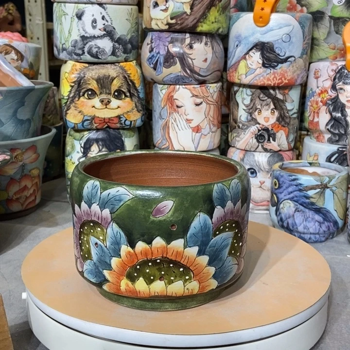 红陶景德镇艺术手绘作品