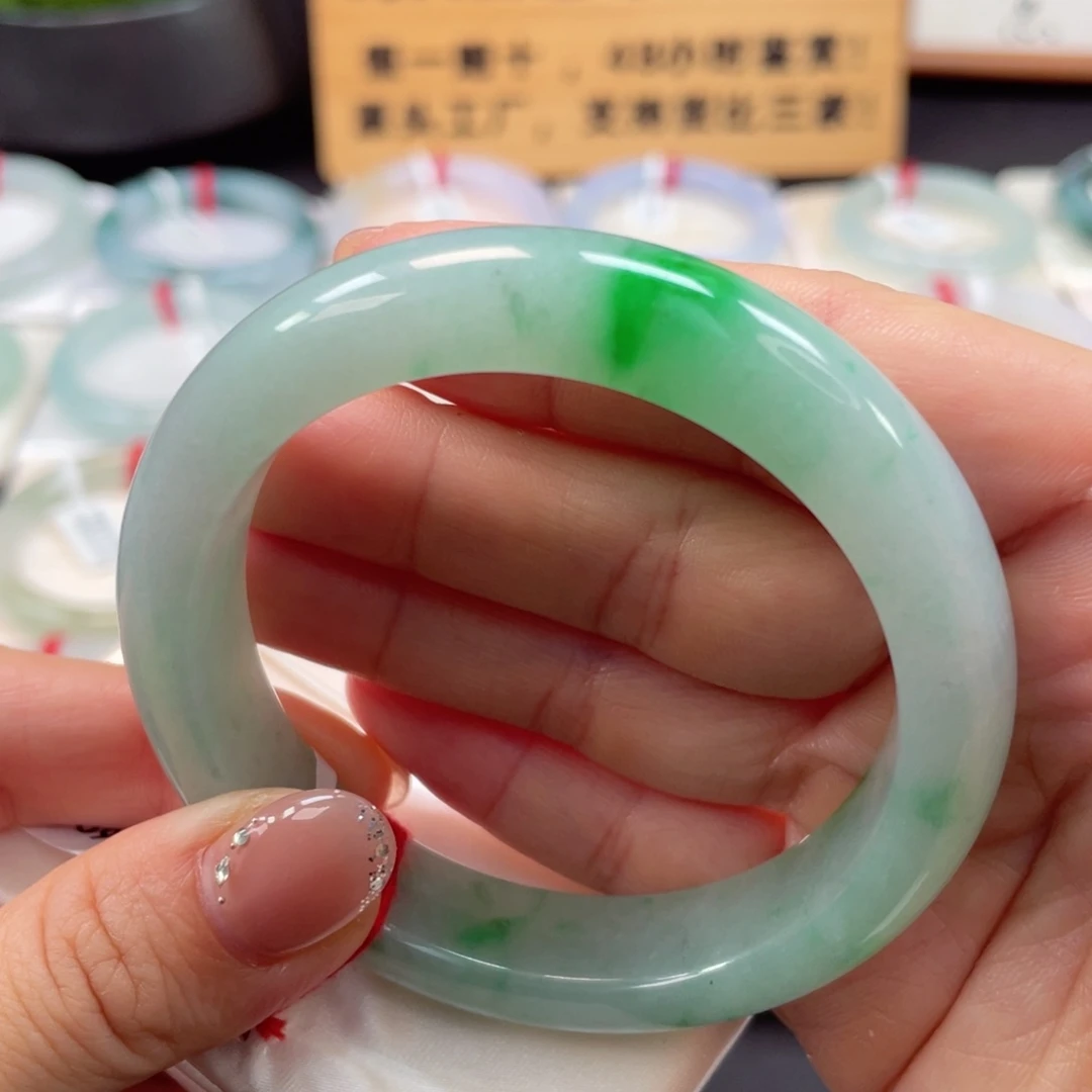 未镶嵌手镯翡翠老坑胶底飘正阳正圈