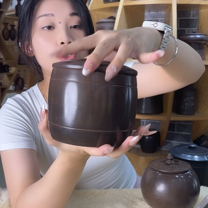 钦州坭兴陶茶叶罐 半斤装