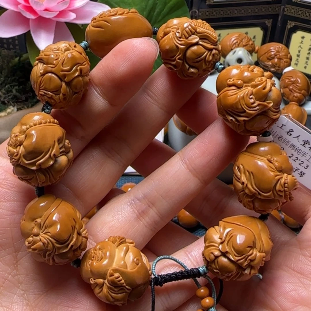 【闪购商品】橄榄核手串荷叶八宝弥勒