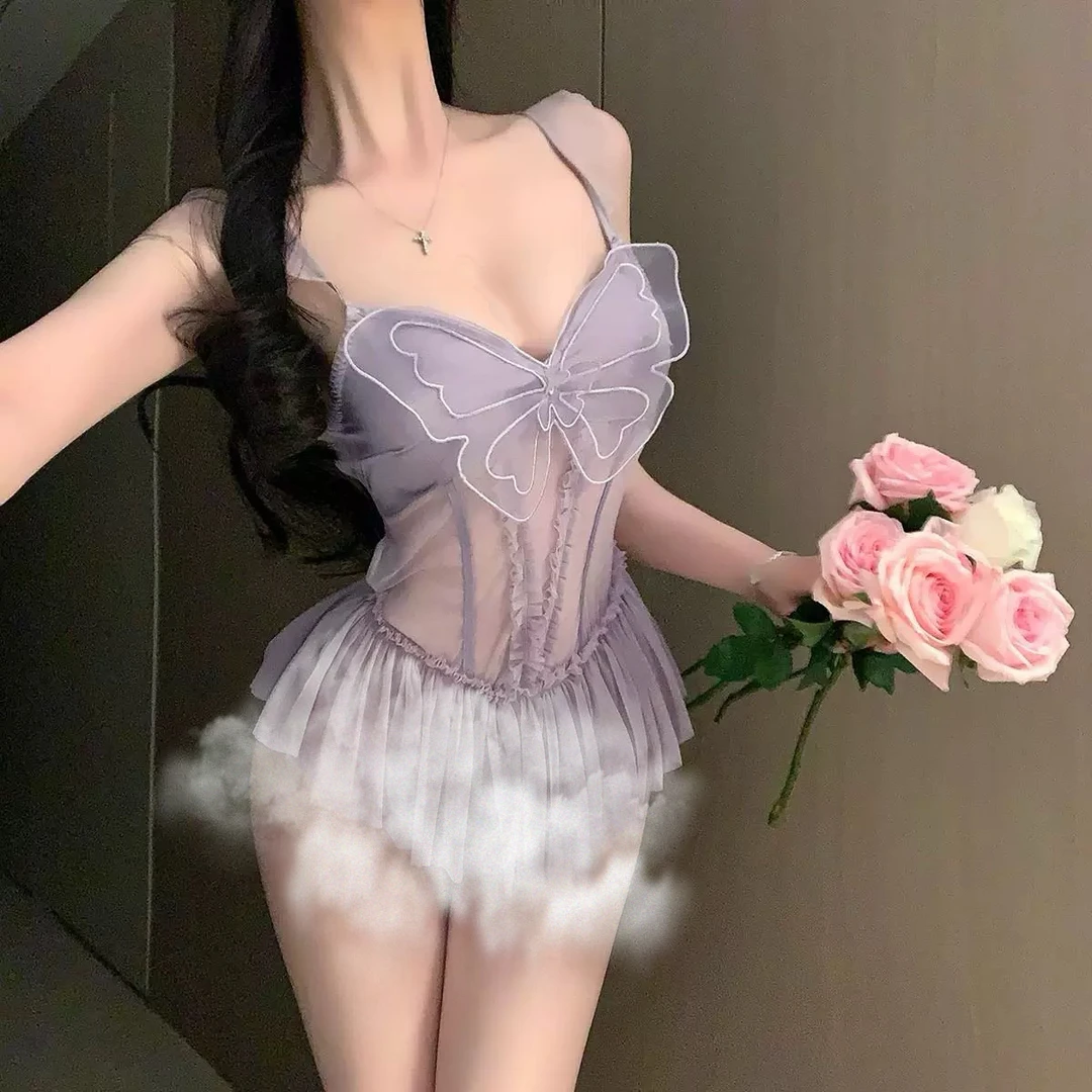 【梦魂不舍】飘渺蝴蝶！纯欲蝴蝶款修身吊带（上身好看）