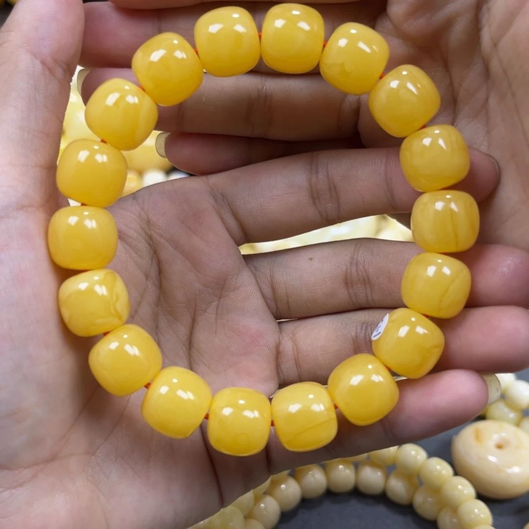 琥珀未镶嵌手串同料老邢手串13mm