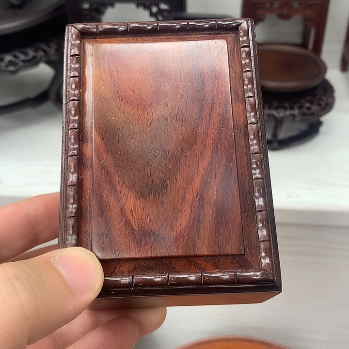 藤类大红酸枝长方竹节盒子