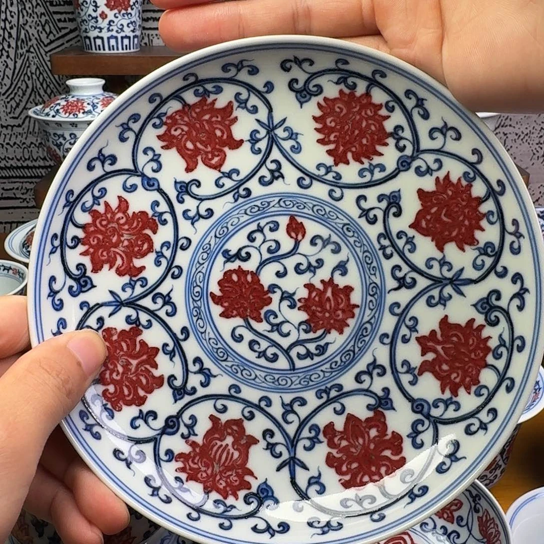 当代青花釉里红壶承