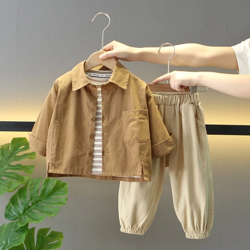 潮新款帅气儿童春秋季外套三件套男宝宝韩版衣服男童秋装套装