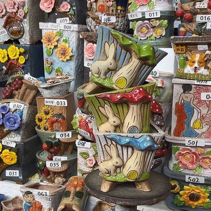 粗陶材质多肉花盆