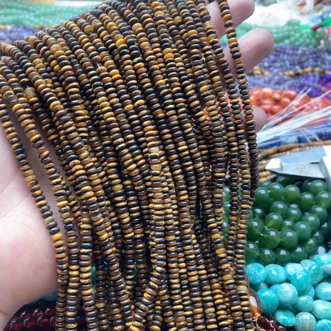 玛瑙/玉髓合金珠宝半成品一条装卡4mm虎眼隔片