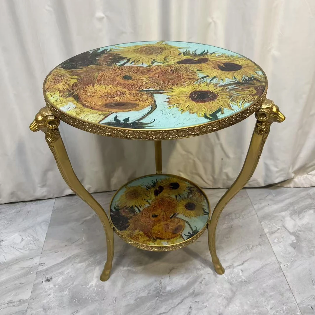 BORCH/博瑞奇黄铜二层向日葵茶几 09620