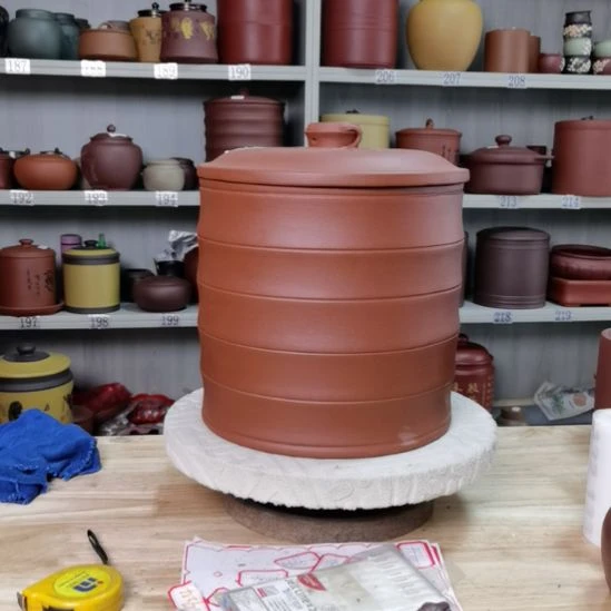 茶叶罐紫砂清水红泥竹节八饼装074
