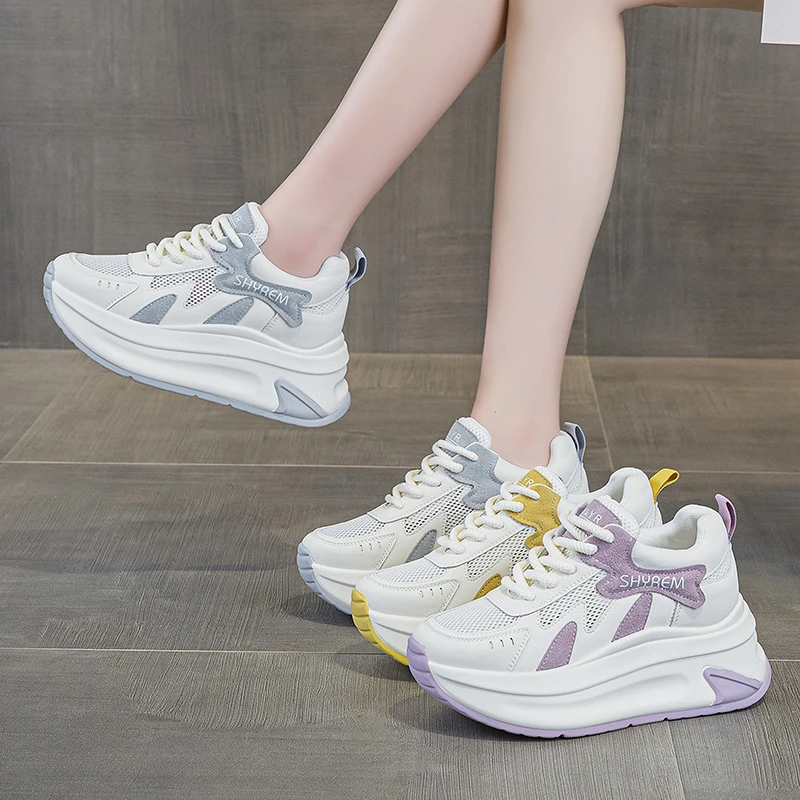 增高8CM厚底增高阿甘鞋2025新款小白鞋休闲时尚百搭透气运动女鞋