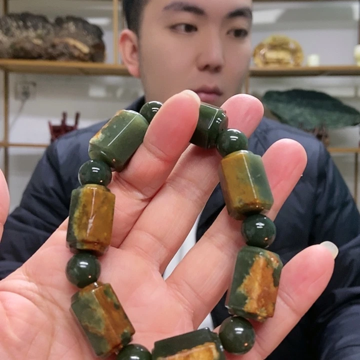 岫岩河磨玉（透闪石质玉）手串未镶嵌用****6