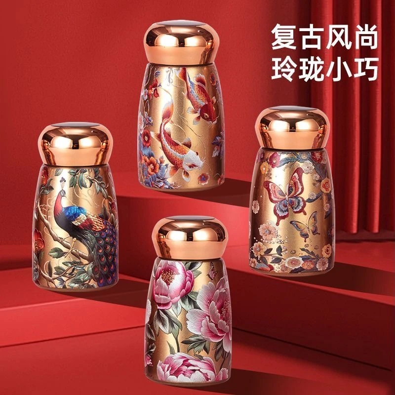 智能保温杯轻奢复古316不锈钢水杯便携创意口袋杯高颜值迷你杯子