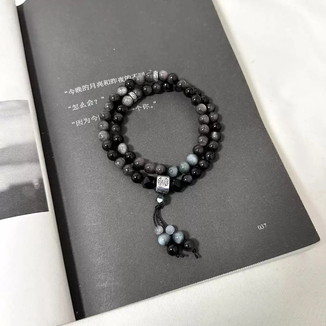 合金手链 银曜石弟子珠双圈款式1812