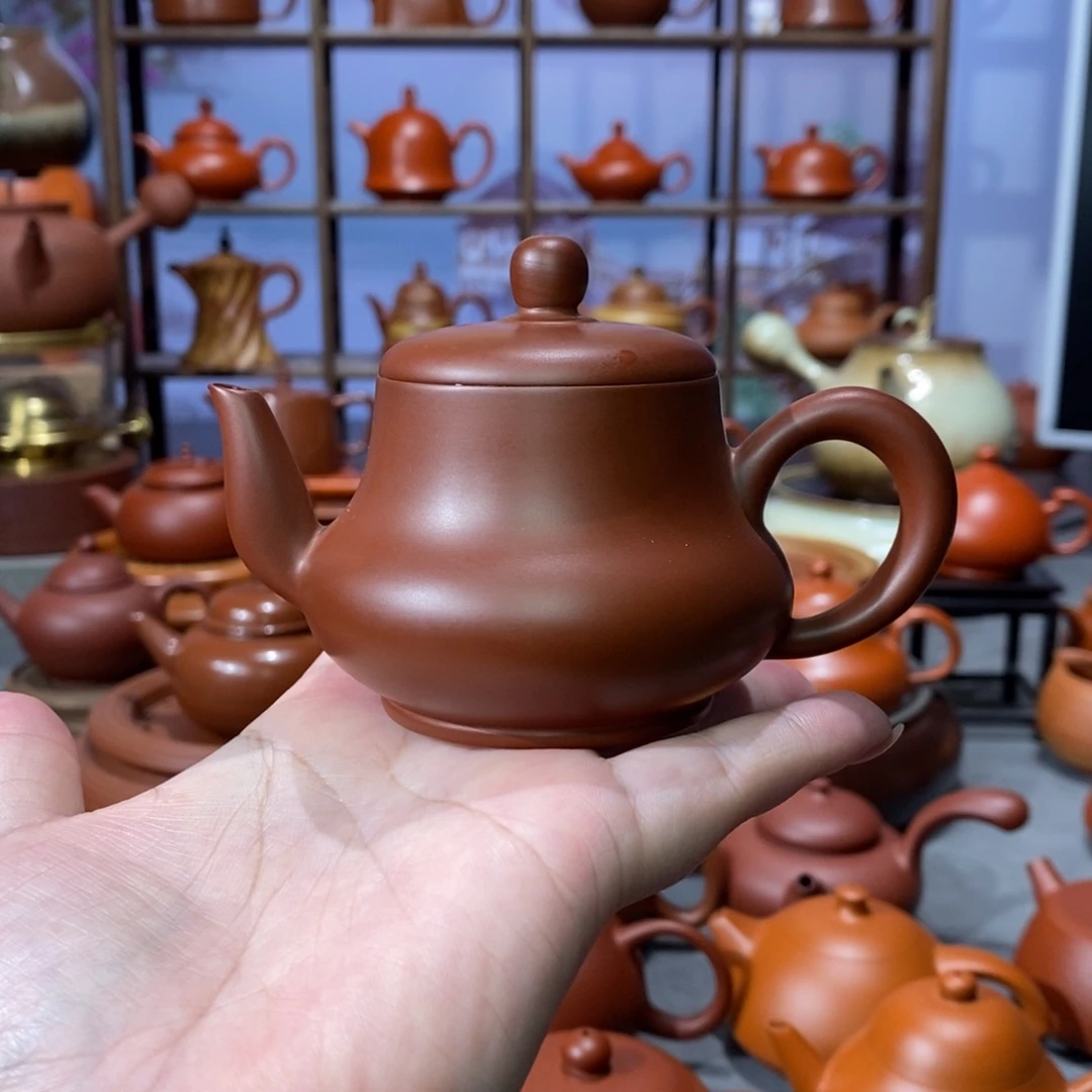 茶壶紫砂章淑煌朱泥君德壶110cc