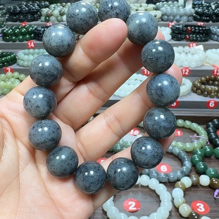 未镶嵌手链和田玉新疆青花卡16