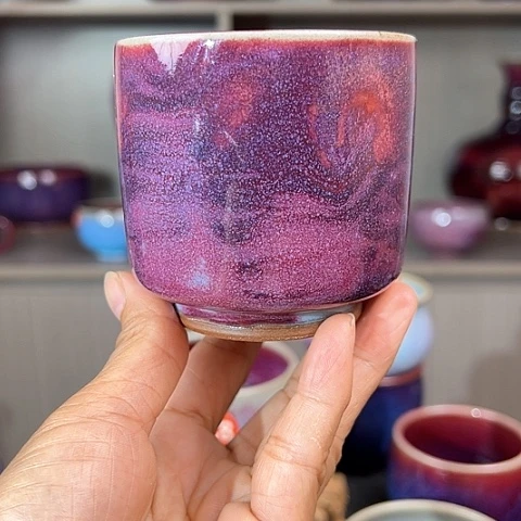 杯原矿釉手工制作钧瓷