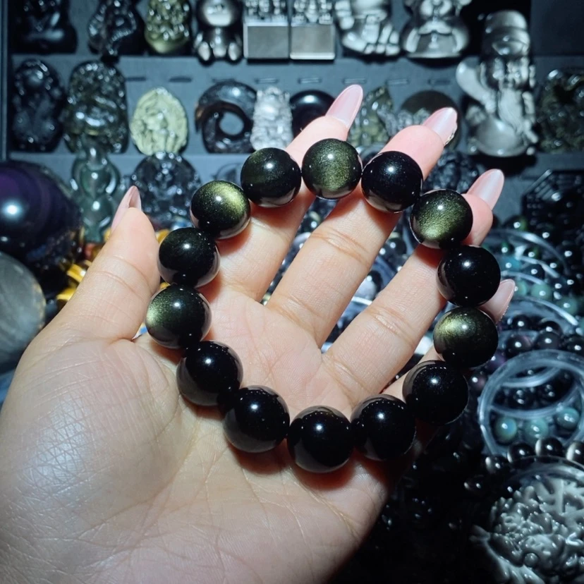 【闪购商品】黑曜岩未镶嵌手链辰*豪