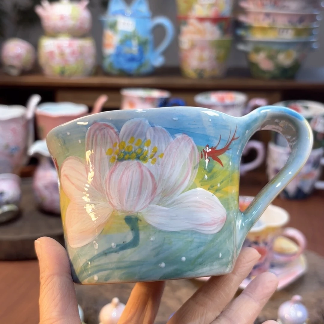 景德镇手绘高温釉下彩陶瓷茶具