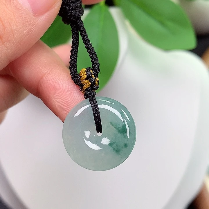 翡翠未镶嵌颈饰平安扣 19.4x5.4mm