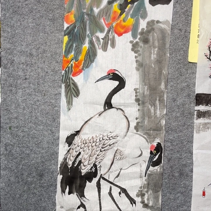 竖款大鱼书画艺术作品