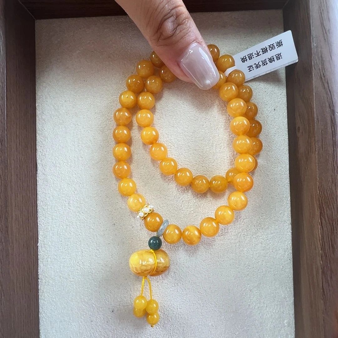 未镶嵌琥珀手链卡到8m双圈蜜蜡手串