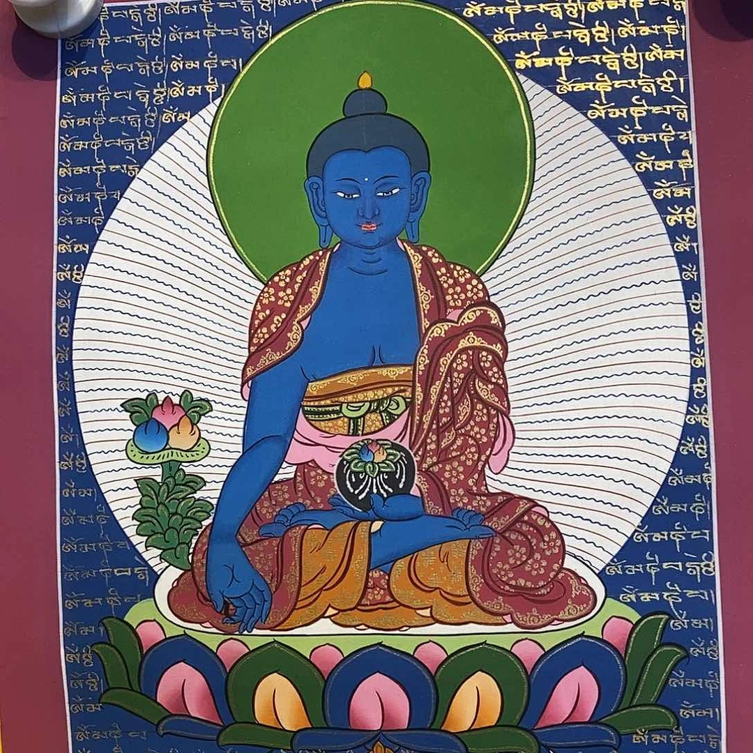 小***）卷轴画纯手绘药师唐卡