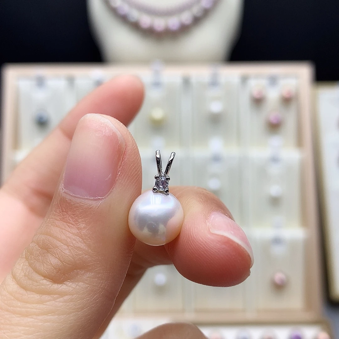 合金淡水珍珠吊坠(赠链)