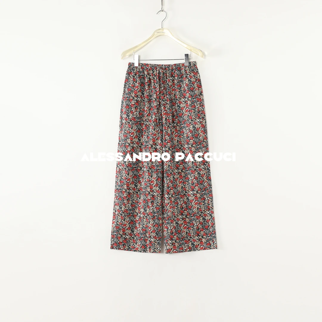 AP洛哥53175KU【奶奶裤】棉 松紧系带腰小碎花时尚百搭休闲九分裤