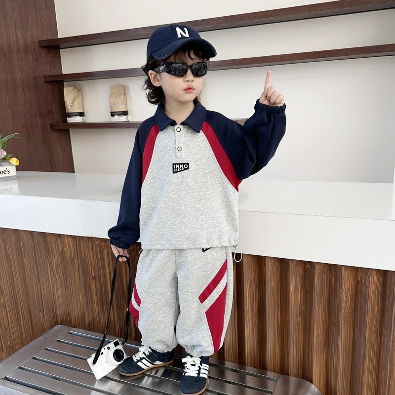 男童卫衣套装春秋款2025新款酷帅男宝宝休闲运动服秋装儿童衣服潮