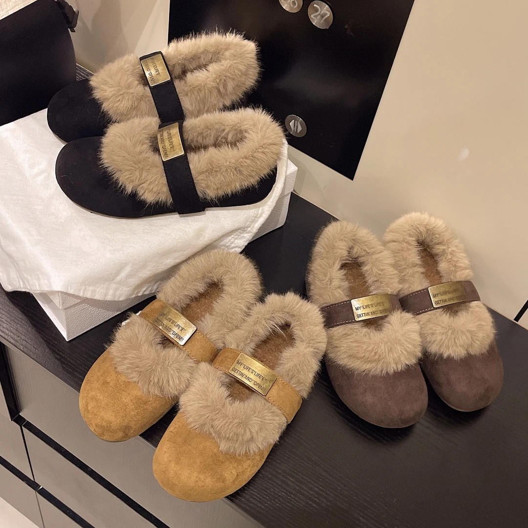 2025冬季新款毛毛棉鞋秋季软底百搭保暖内增高时尚防滑加绒加厚