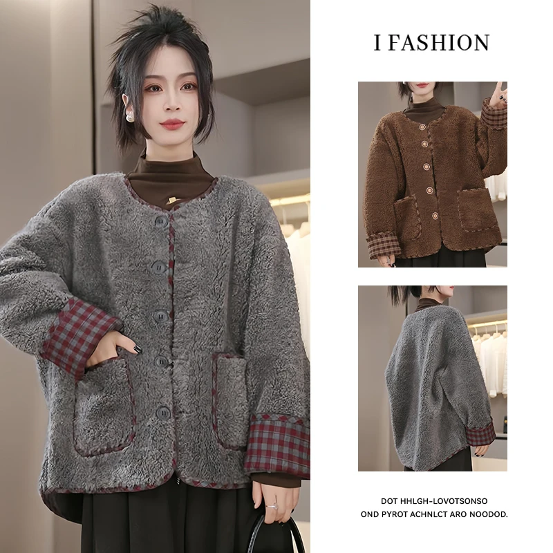 今年流行短外套女士2025冬季新款小香风宽松软糯加绒保暖棉服棉袄