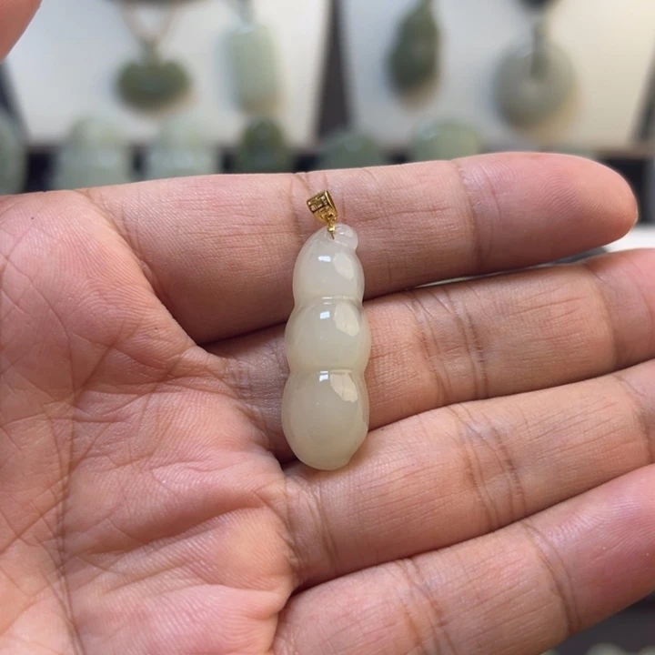 和田玉银S925镶嵌吊坠(不含链)666